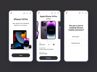 Verizon 2023 app black clean dark graphic design mobile new product design trends ui updated updated promotional product page user ux visual white