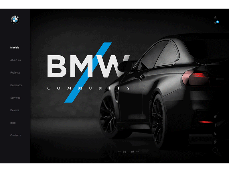 Profile bmw profile ui ux site car