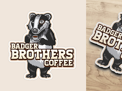 Badger Brothers Coffee design sticker design