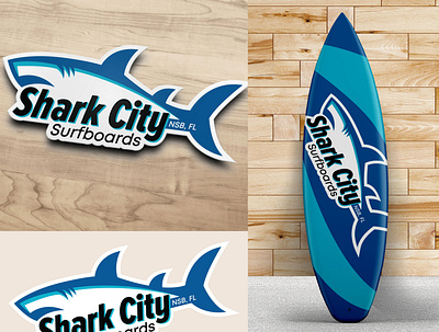 Shark City Surfboards Logo Sticker Graphic Design animation branding design graphicdesign illustration logo logodesigner logodesigns logos sticker design