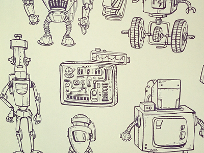 Robots character illustration robot sketch