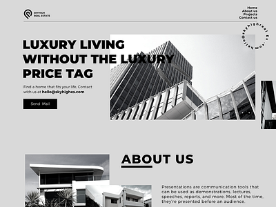 Skyhigh Real Estate Home Page 2021 trends web design apartment design home page house landing page minimal design product property real estate real estate app real estate website rent template typography ui user interface ux web design website design