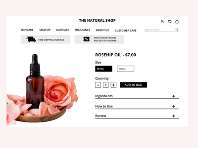 Online shop (Website) Interface