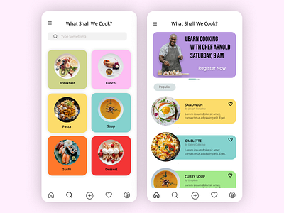 Recipe App UI application designgraphic figma food mobile mobileappdesign recipe recipe app ui uidesign ux uxdesign