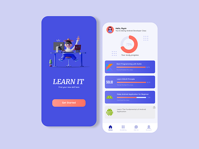 Online Learning App Page 1 education app figma illustration learning app learning platform mobile app ui uidesign ux uxdesign