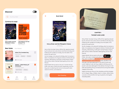 Book Streaming App application book book app mobile app ui uidesign uxdesign