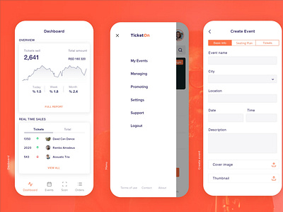 Dashboard - Event ticket sale app dashboad dashboard app dashboard design flat icon typography ui ui design ux ux design uxui