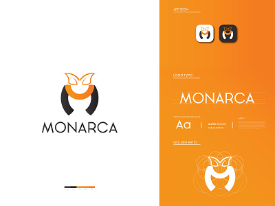 MONARCA MODERN LOGO app app icon app icons brand mark branding conceptual logo creative logo design ecommerce gradient illustrator logo logodesign m letter m letter logo modern logo trand typography