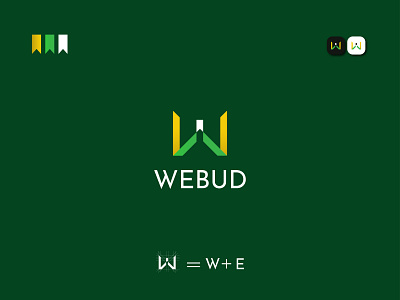 WEBUD LOGO-ECOMMERCE SITE LOGO-WE LETTERMARK LOGO