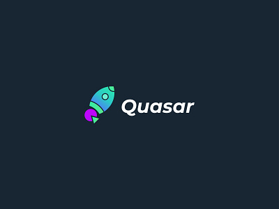 QUASAR ECO FRIENDLY ROCKETSHIP BRAND LOGO brand mark branding creative logo design eco logo graphic design illustration logo logodesign modern logo quasar rocket logo rocketship logo ui vector