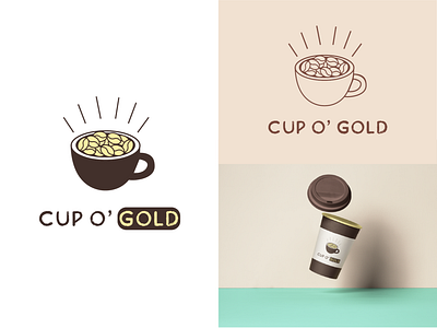 Cup O' Gold - Coffee Shop Logo