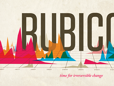 Rubicon branding colourful event print texture typography