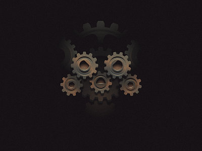 Mechanical death icon illustration logo mechanical skull symbol