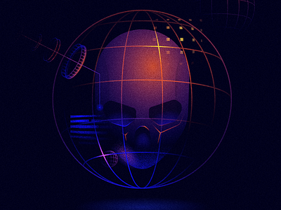 Orbit 36daysoftype illustration orbit scifi skull space type