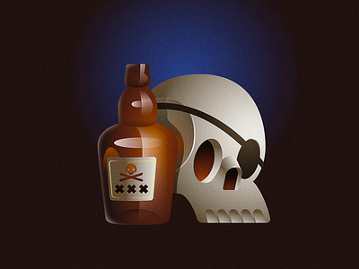 Rum 36daysoftype bottle illustration pirate rum skull type