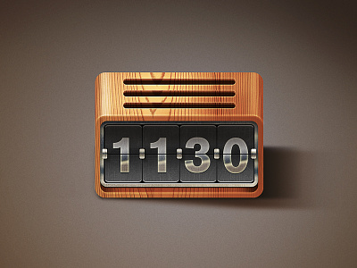 Alarm11:30 alarm clock hour icon illustration sketch wood