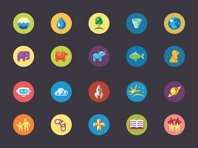 Simple Icons animals earth elephant flat icon icons people simple space