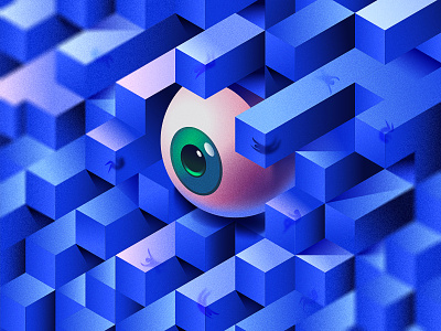 Eye's Cubes 👁️ cube design eye eyes icon illustration illustration art illustrator simple