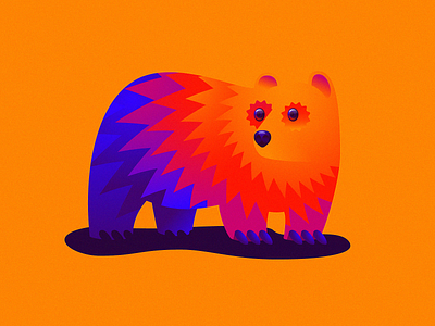 Blooming Bear animal bear gradient illustration illustrations symbol