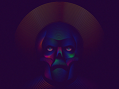 $aint blend colorful design gradient graphic graphic design illustration line skull