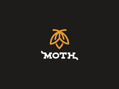 Moth insect letters logo mark moth type