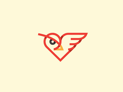 Angry Cardinal bird cardinal line logo mark