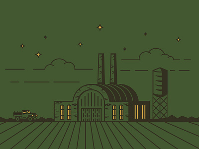 Factory brevery factory illustration sky stars