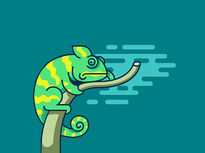 Chameleon chameleon illustration reptile sky tree