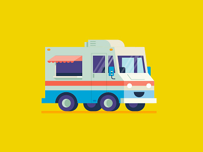 Funny Ice Cream Truck car ice ice cream illustration truck