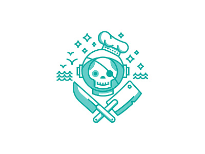 Chief Cook cook flag helmet icon knife pattern pirate rum sea skull space stars