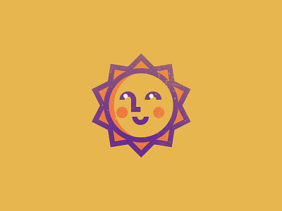 Sun Dude face illustration logo mark smile summer sun sunset weird