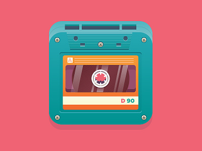 Cassette cassette flat icon illustration tape