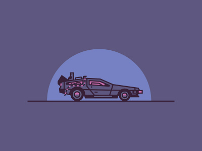DeLorean back back to the future car future illustration movie