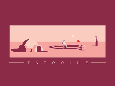Tatooine illustration jedi luke movie planet poster skywalker star wars tatooine