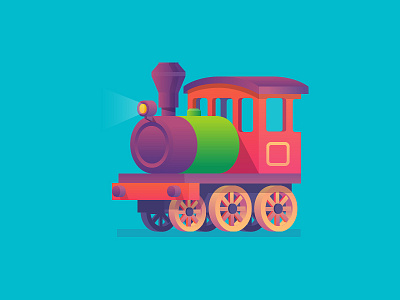 Toy Train icon illustration mark sticker toy train