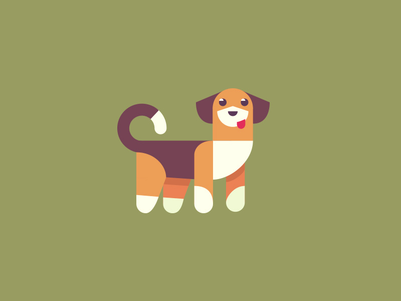 Beagle happy simple illustration beagle dog