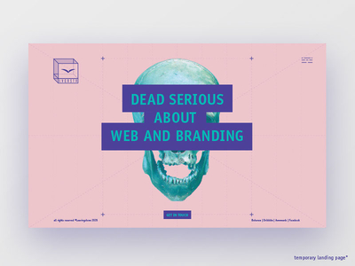 Temporary landing page landing page layout logo responsive site skull type ui ux web