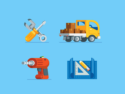 Icons 2 blueprint drill icon icons simple tool truck