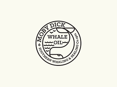 Whale Oil circle logo mark oil stamp symbol typography wave whale