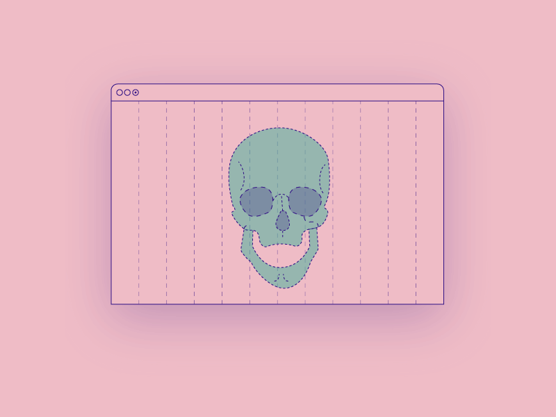 Skull Wireframes animation layout lines site skull ui ux web wireframes