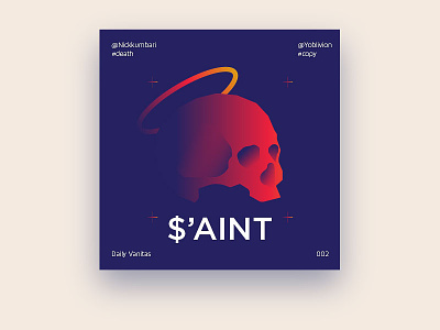 Skullday 002 daily holy illustration layout logo mark poster saint skull