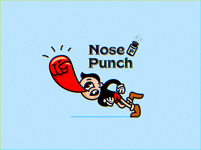 Nose Punch big cartoon funny illustration nose old pepper punch red