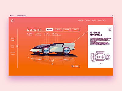 Prototype browser car futuristic interface layout modern navigation prototype site ui ux web