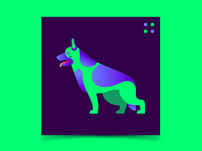 Dro cyberpunk dog electric german illustration shepherd