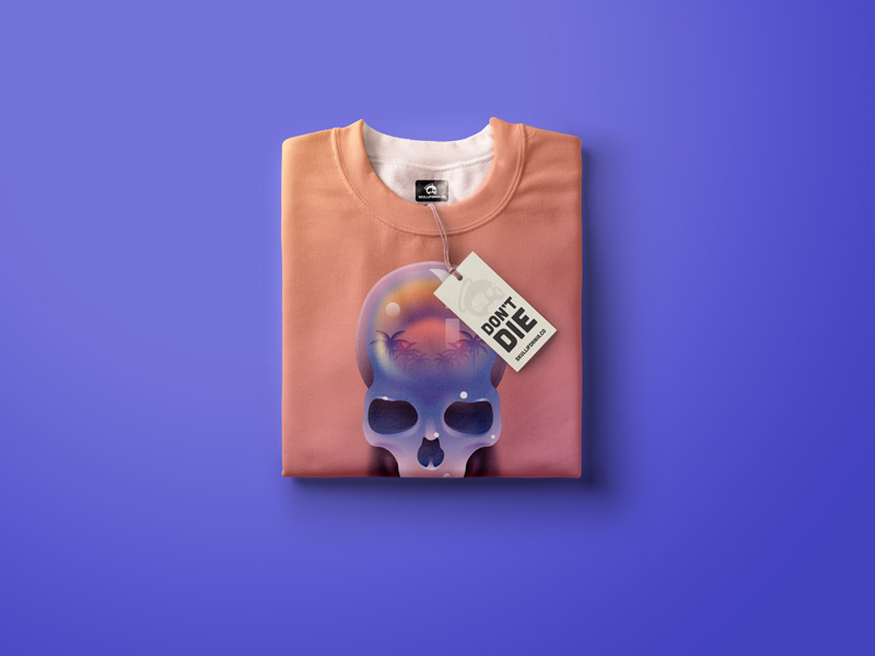 Skull Tshirt summer palms illustration shirt t shirt skullifornia skull