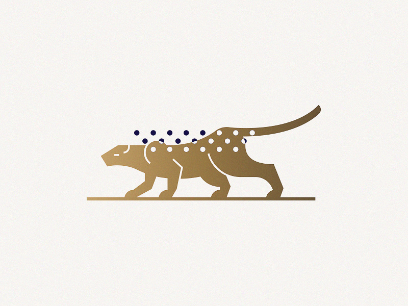 Jaguar line gold symbol mark illustration jaguar