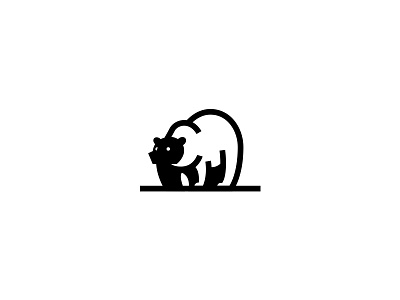 Bear animal bear icon illustration line logo mark simple symbol