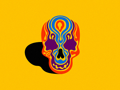 Liquid colorful illustration liquid shadow skull