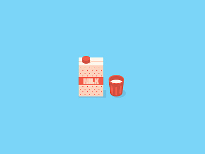 Milk dots flat glass icon illustration milk simple