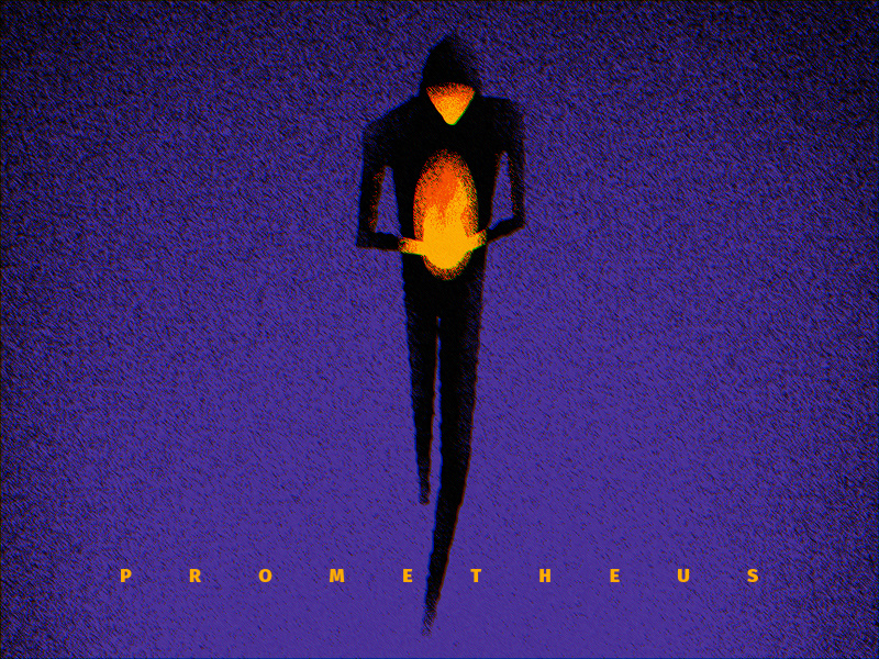 Prometheus simple dissolve greek mythology fire illustration prometheus